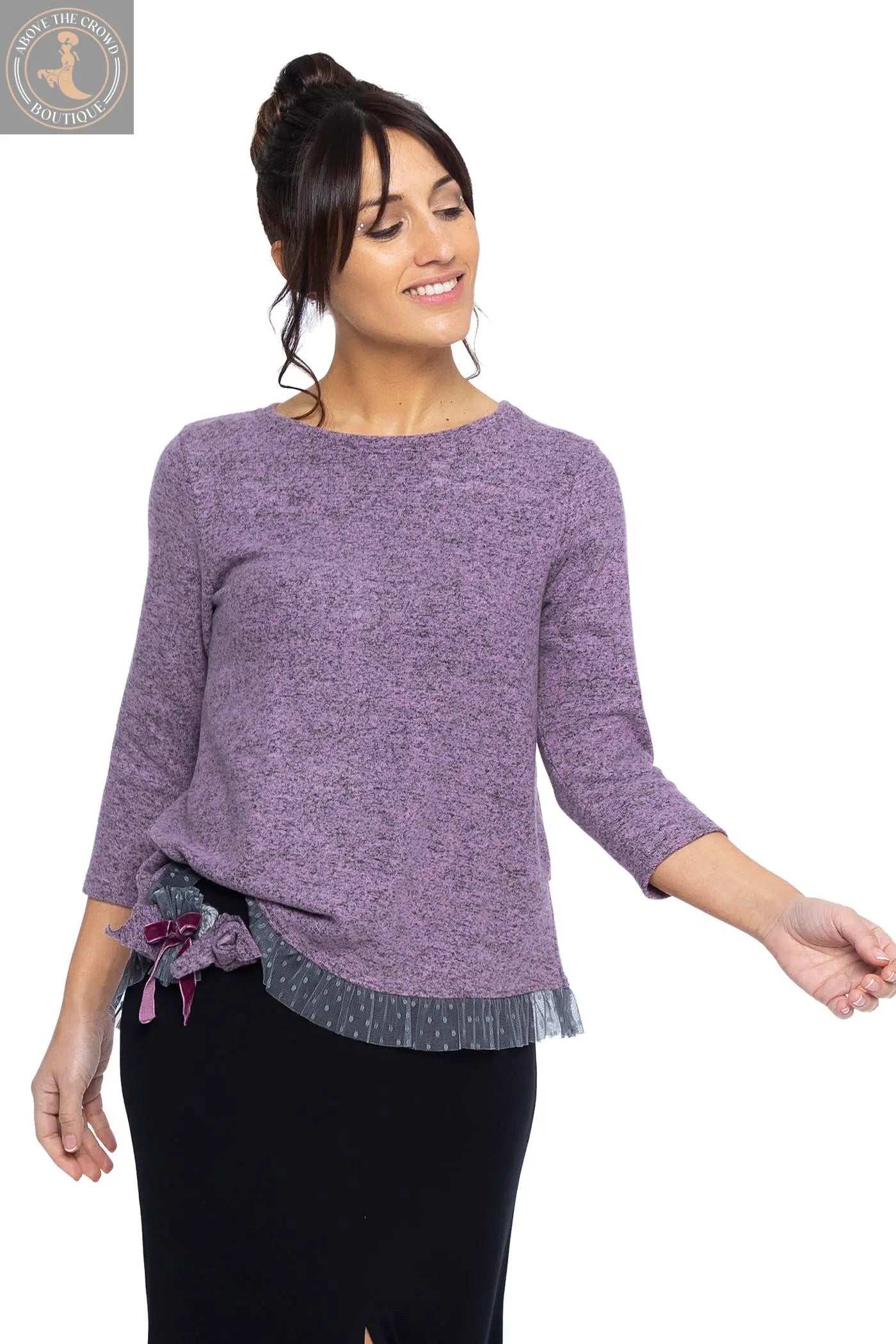 Mamatayoe Pink French Sleeve Knit Sweater Mamatayoe