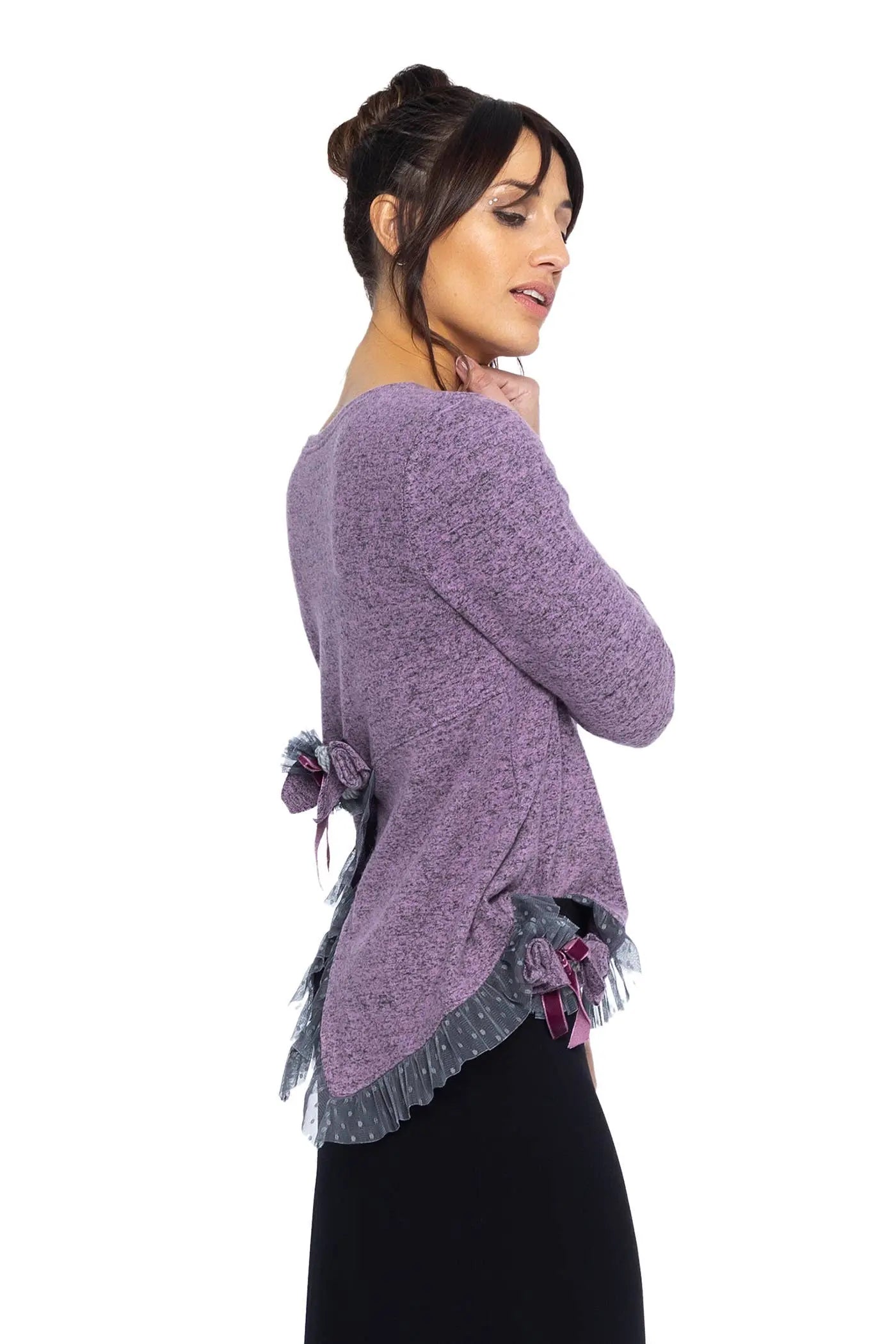 Mamatayoe Pink French Sleeve Knit Sweater Mamatayoe