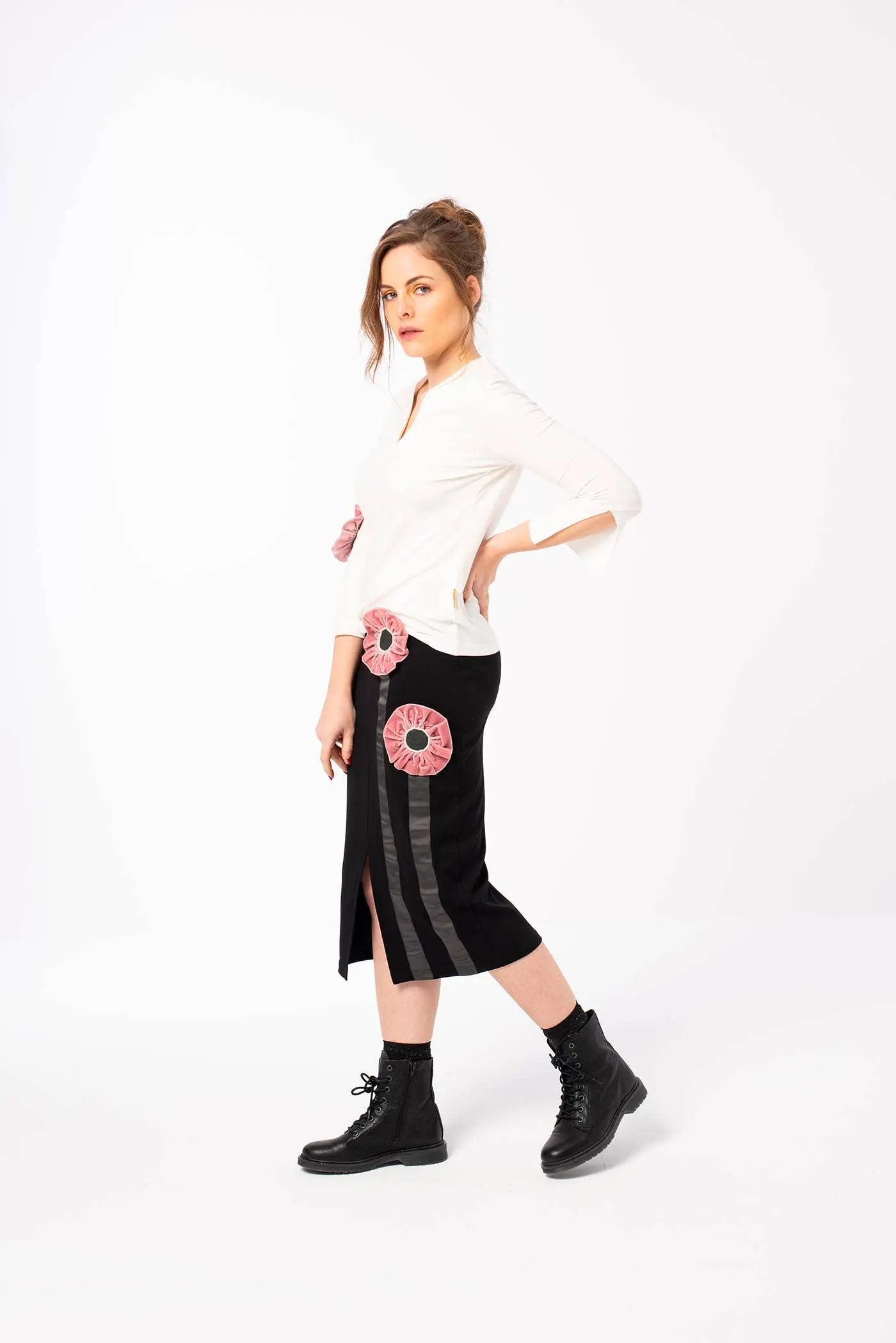 Mamatayoe Straight Skirt Flower Design Mamatayoe