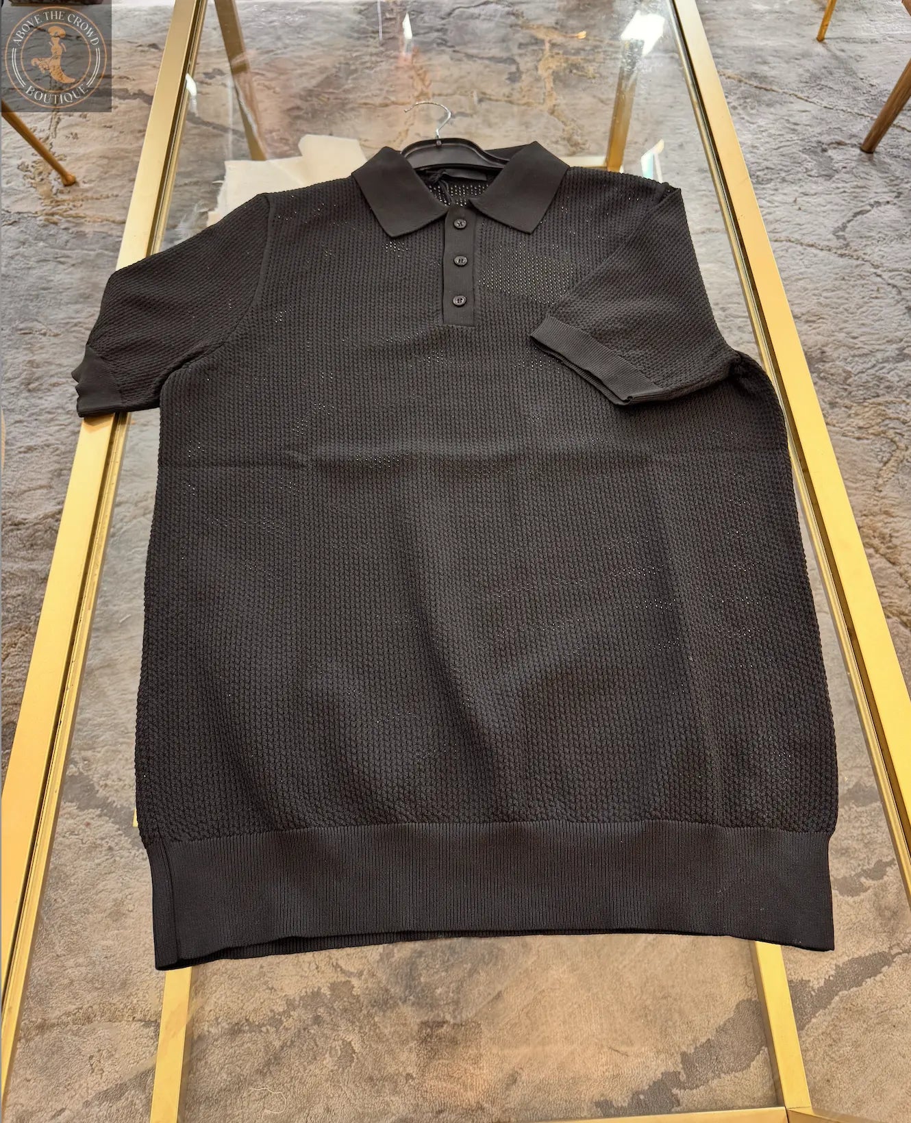 Men Polo Style Prada Knit Shirt Prada