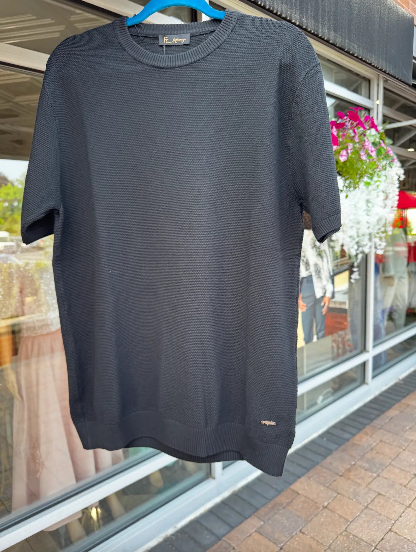 Men’s Textured Knit Short Sleeve T-Shirt FCplus-Men's Fashion