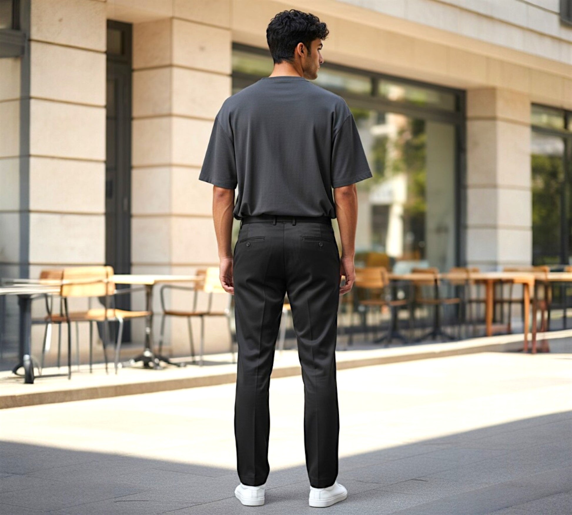 Men’s Pleated Tailored Trousers with Side Buckle Tabs - Above the Crowd Boutique