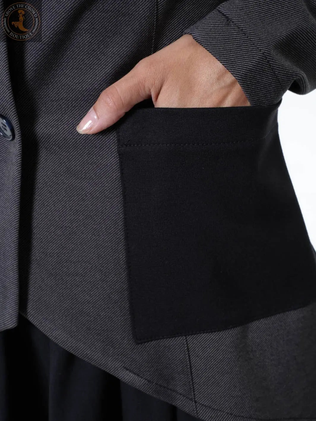 Metamorphosa Asymmetric Blazer With Chiffon At The Back Metamorphoza