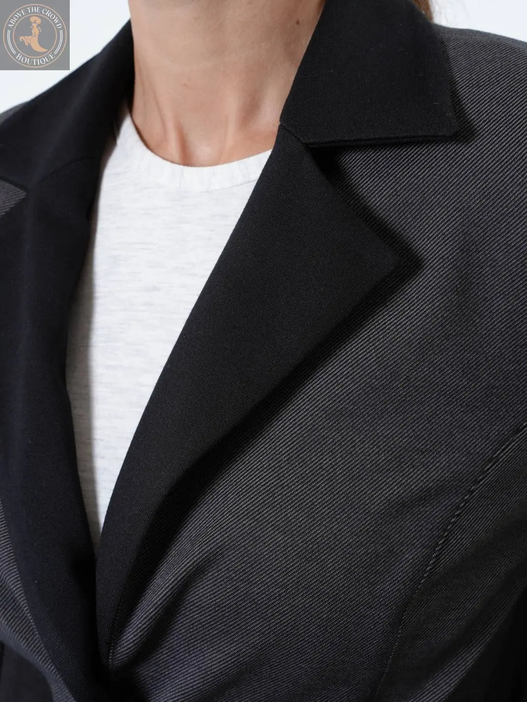 Metamorphosa Asymmetric Blazer With Chiffon At The Back Metamorphoza