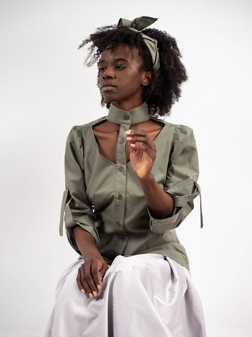 Metamorphoza Cut-Out Front Shirt Metamorphoza