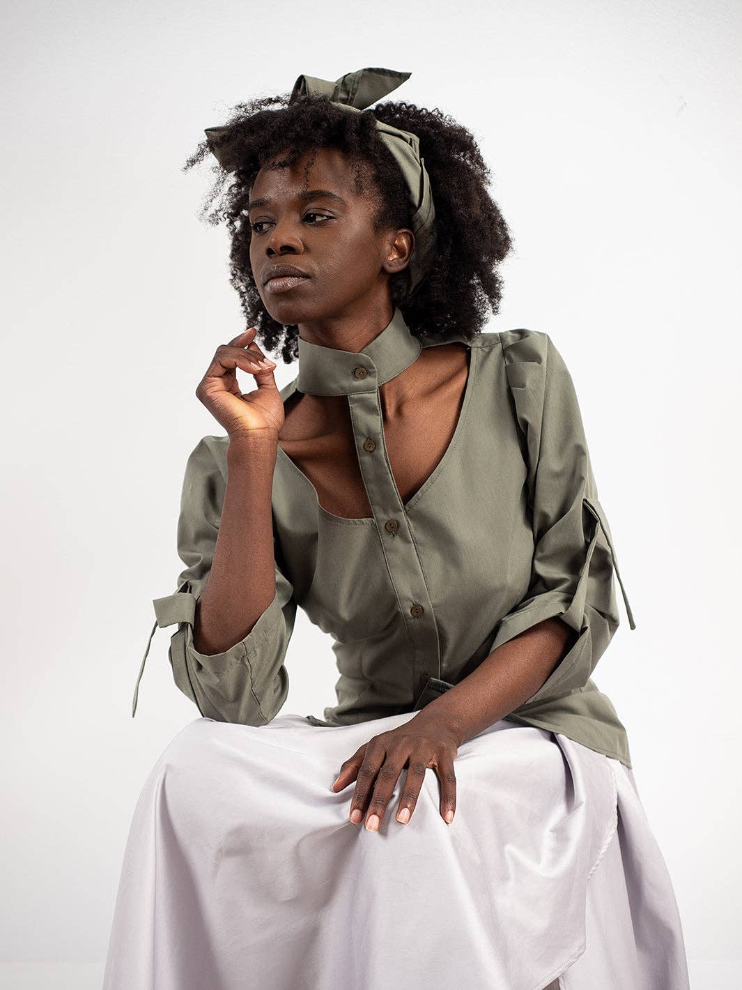 Metamorphoza Cut-Out Front Shirt Metamorphoza