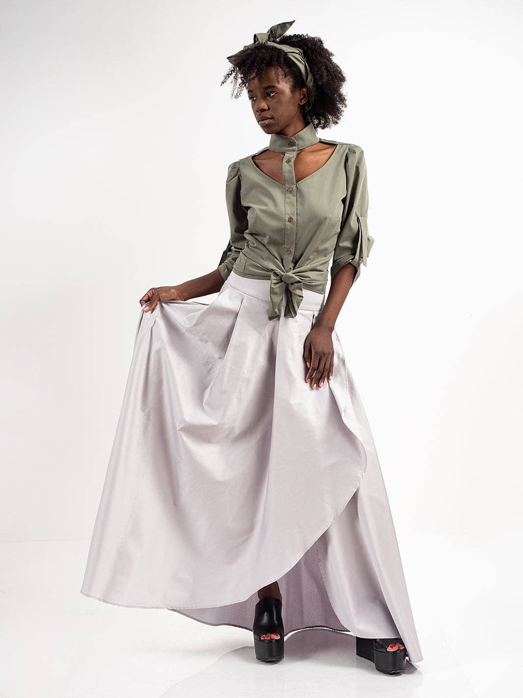 Metamorphoza Cut-Out Front Shirt Metamorphoza