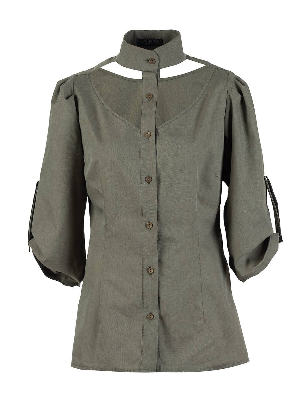 Metamorphoza Cut-Out Front Shirt Metamorphoza