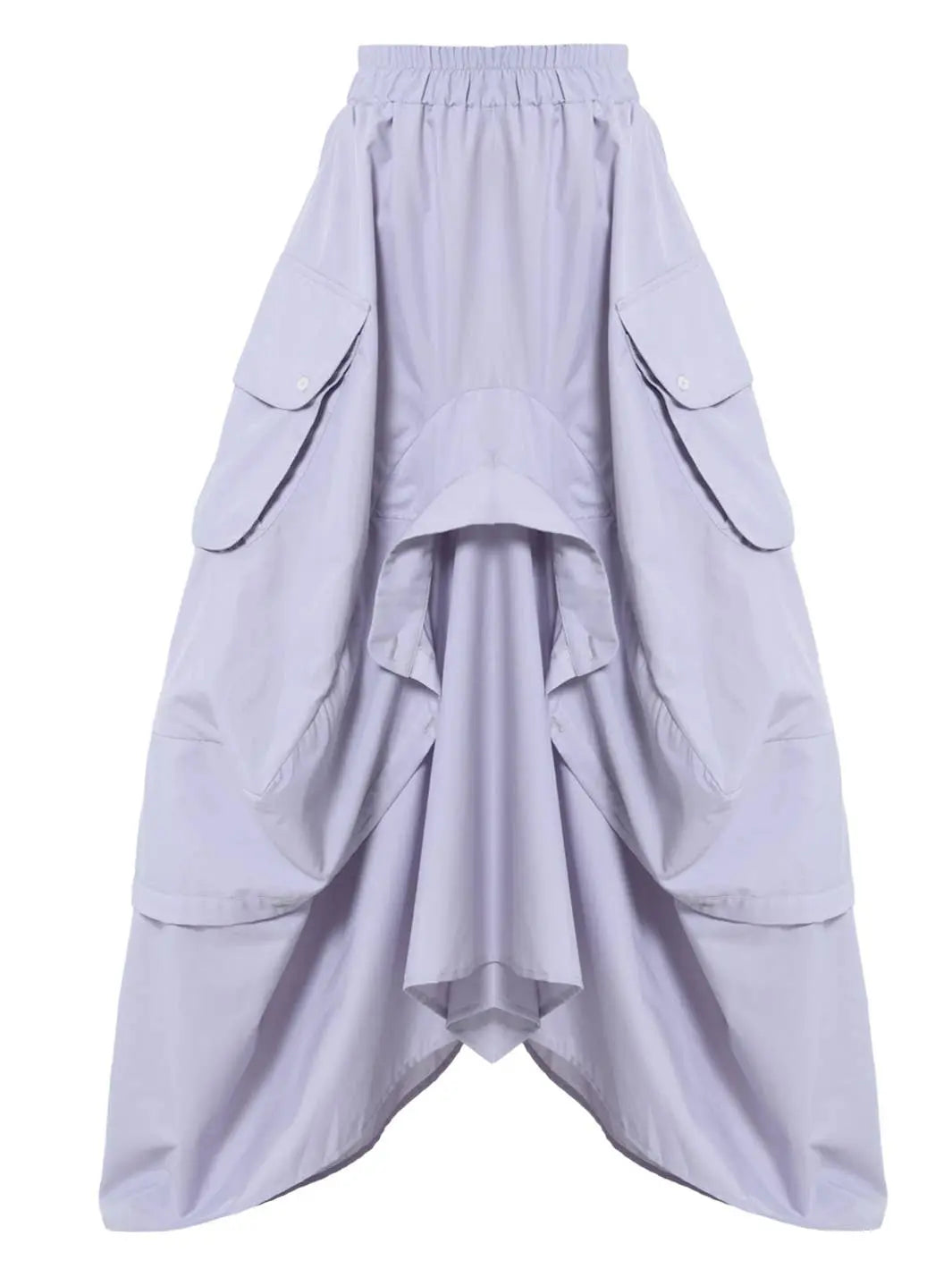 Metamorphoza Draped Maxi Skirt - Gray Cotton Skirt with Pockets - Unique European Style Metamorphoza