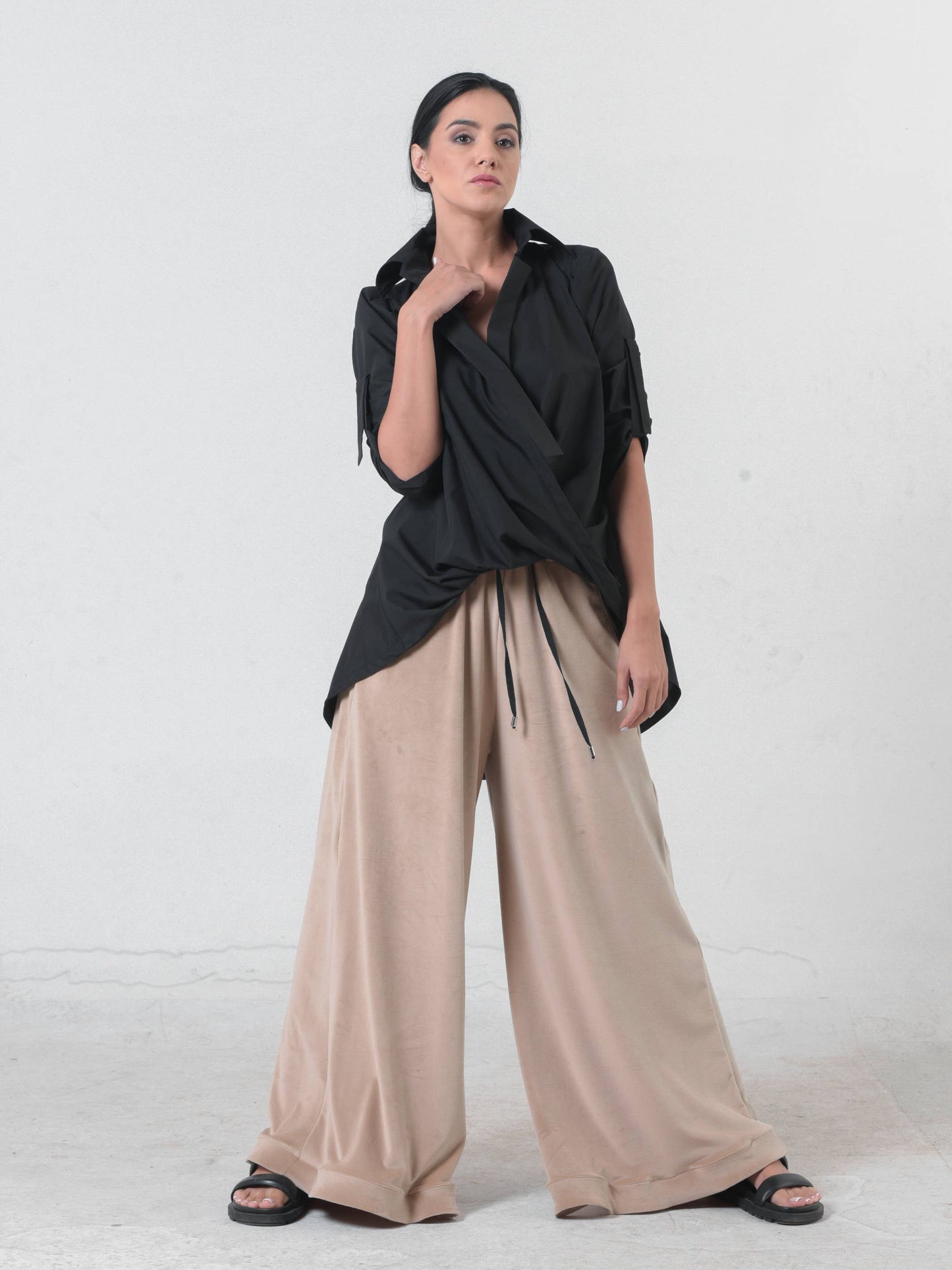 Metamorphoza Oversize Shirt with Belt Metamorphoza