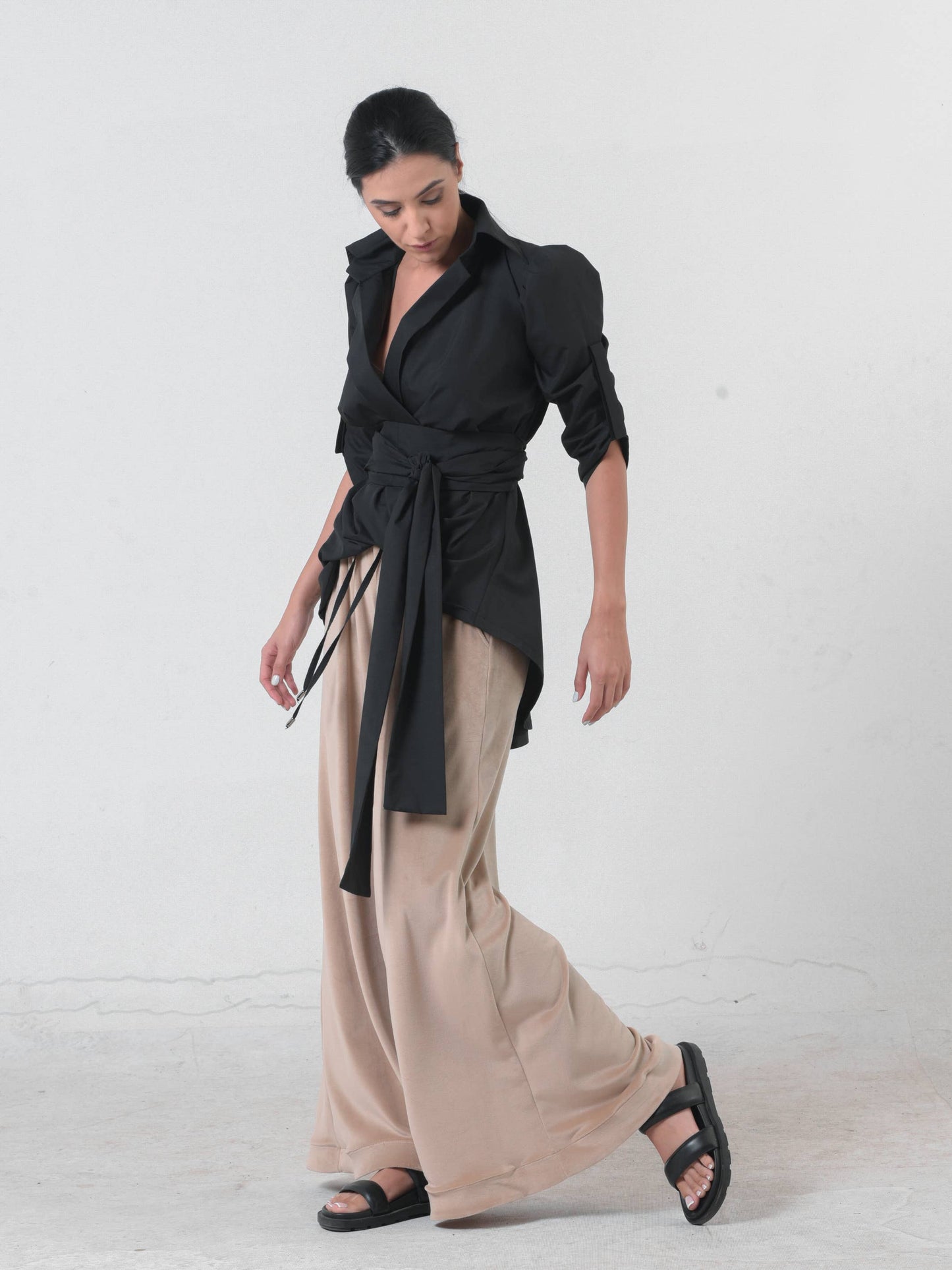 Metamorphoza Oversize Shirt with Belt Metamorphoza