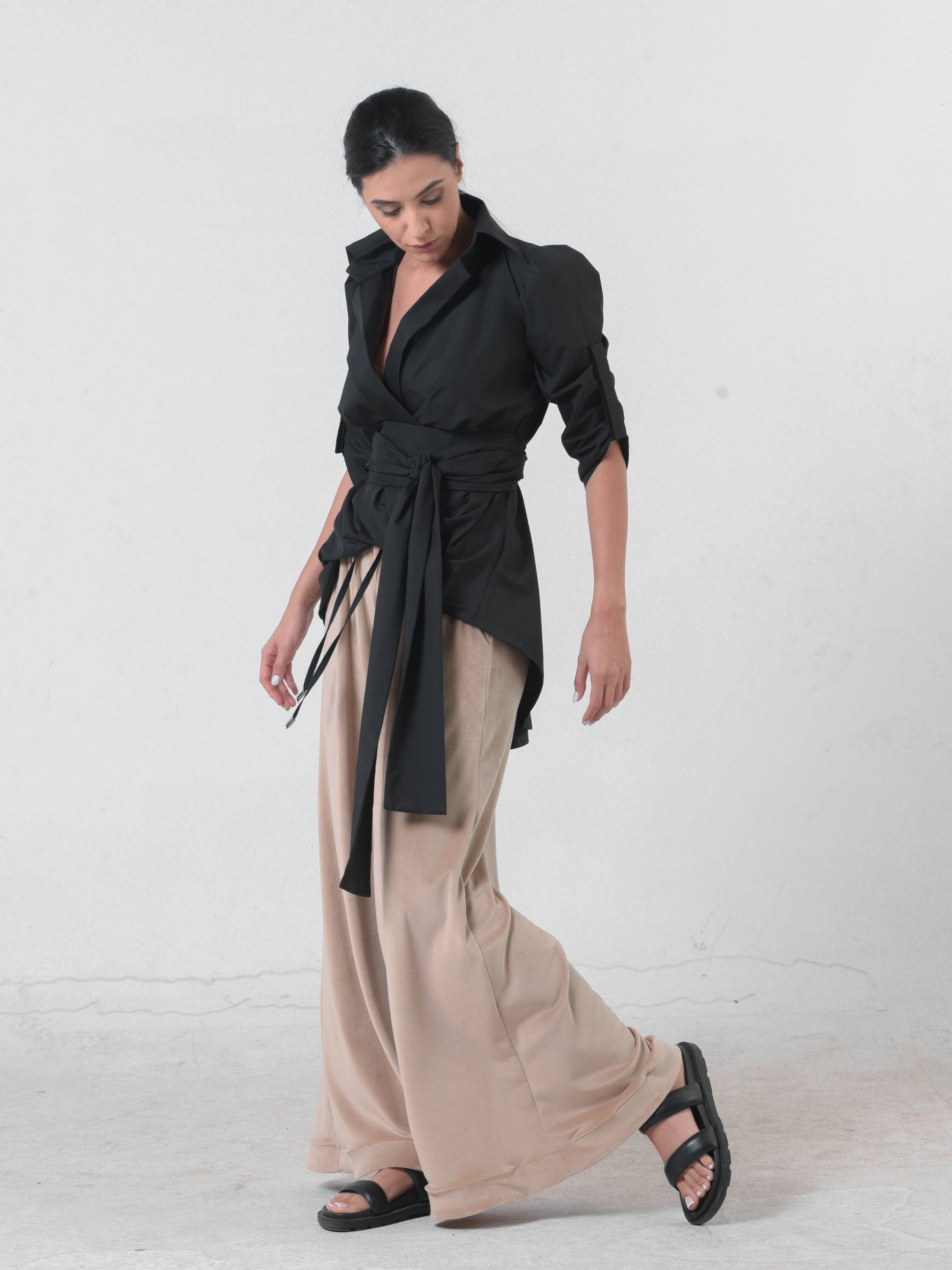 Metamorphoza Oversize Shirt with Belt Metamorphoza