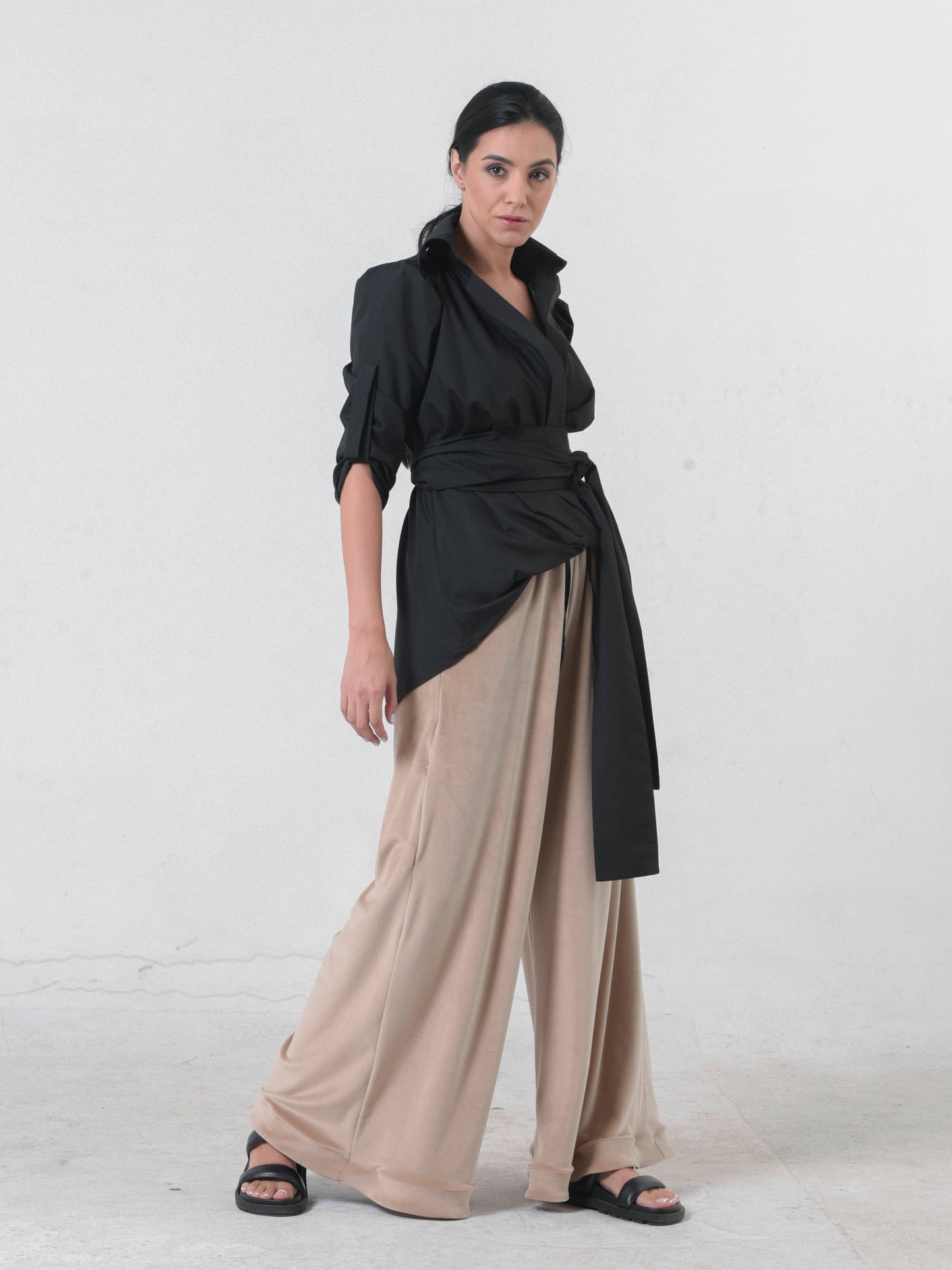 Metamorphoza Oversize Shirt with Belt Metamorphoza