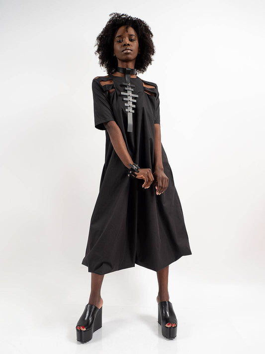 Metamorphoza Short Sleeve Cutout Dress Metamorphoza