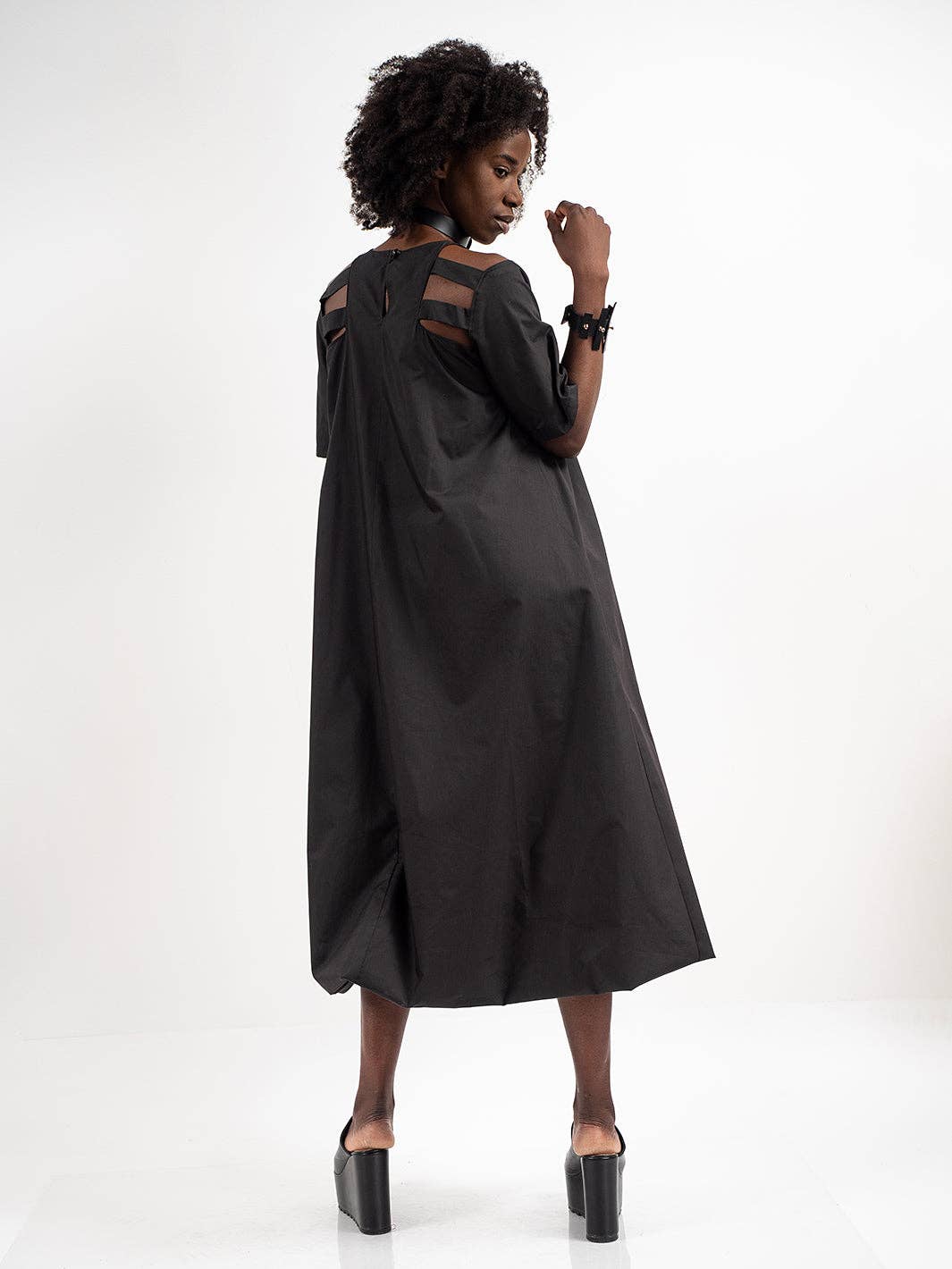 Metamorphoza Short Sleeve Cutout Dress Metamorphoza