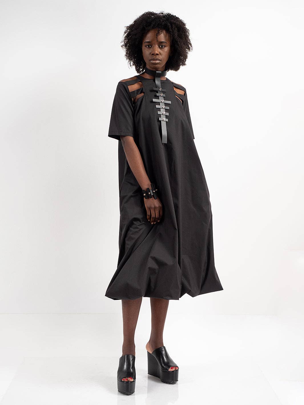 Metamorphoza Short Sleeve Cutout Dress Metamorphoza