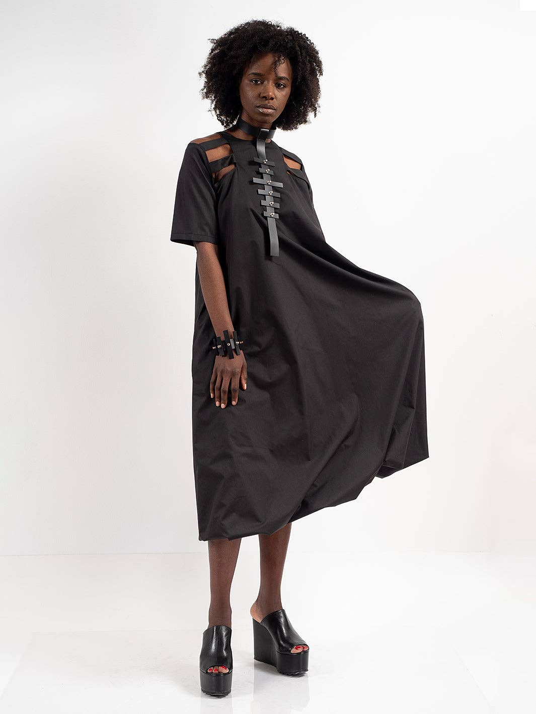 Metamorphoza Short Sleeve Cutout Dress Metamorphoza