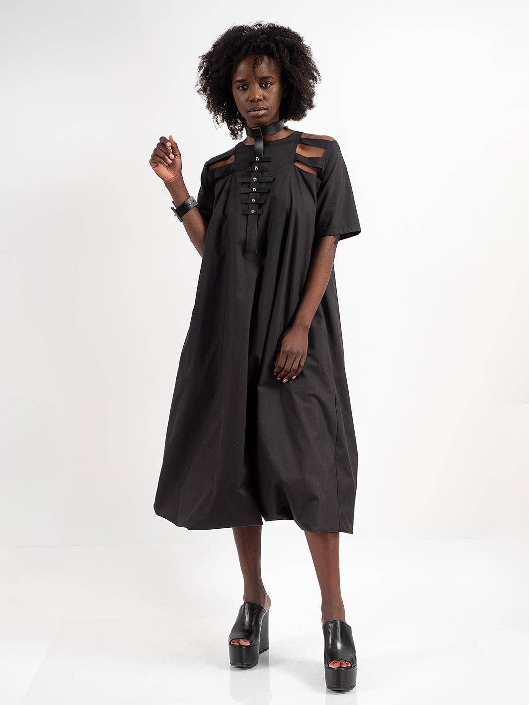 Metamorphoza Short Sleeve Cutout Dress Metamorphoza