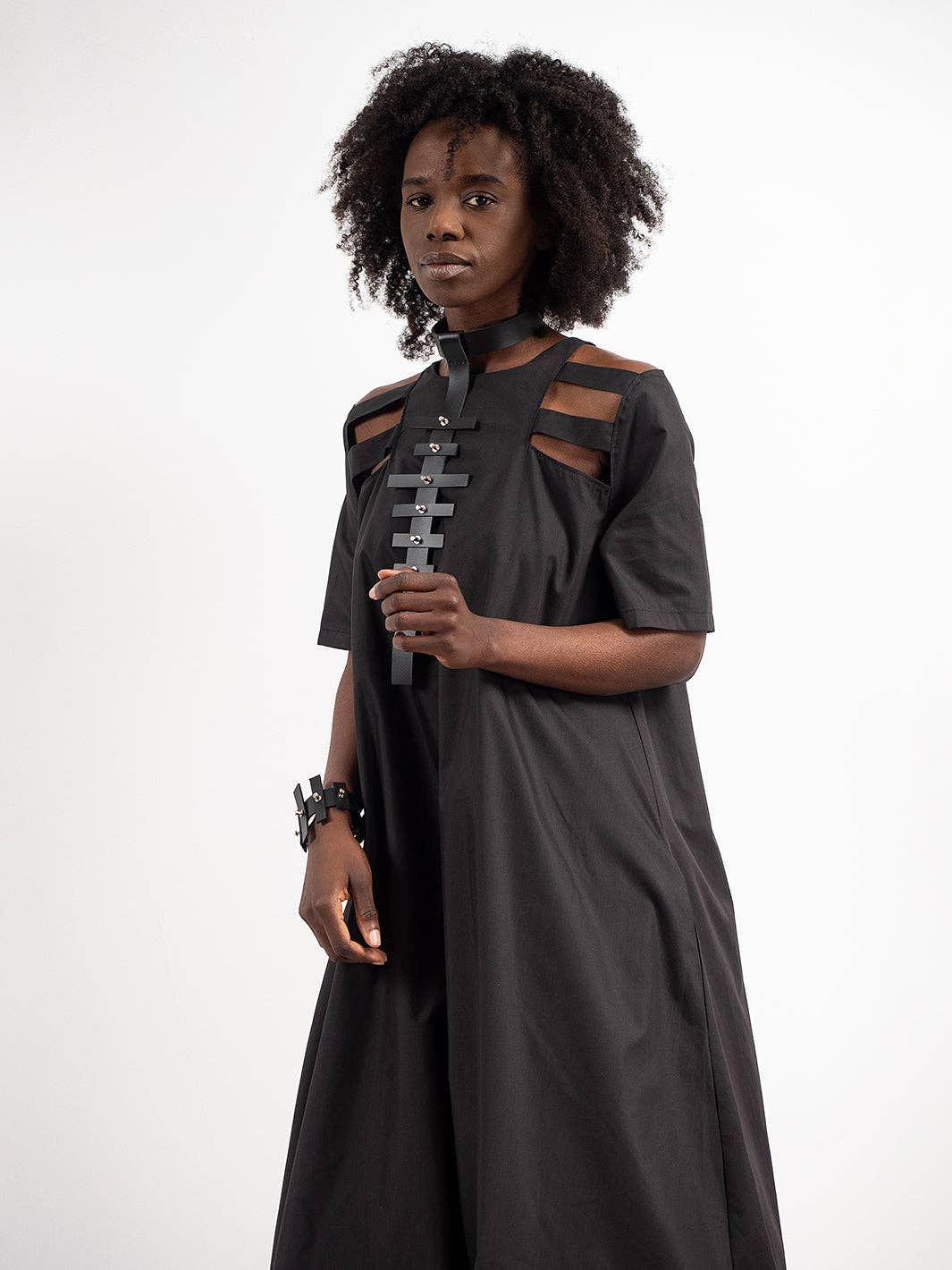 Metamorphoza Short Sleeve Cutout Dress Metamorphoza