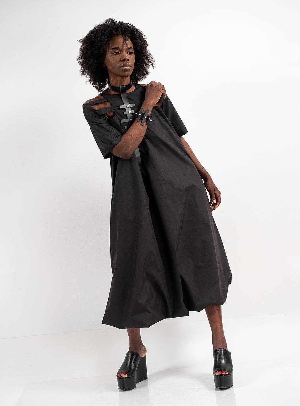Metamorphoza Short Sleeve Cutout Dress Metamorphoza