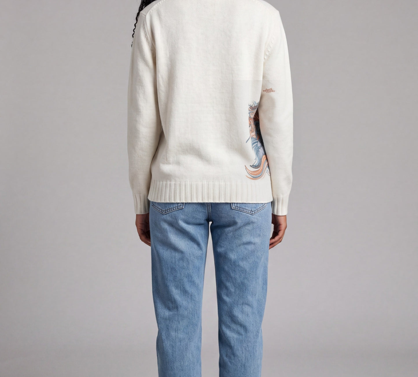 Ivory Equestrian Horse Graphic Knit Sweater - Above the Crowd Boutique