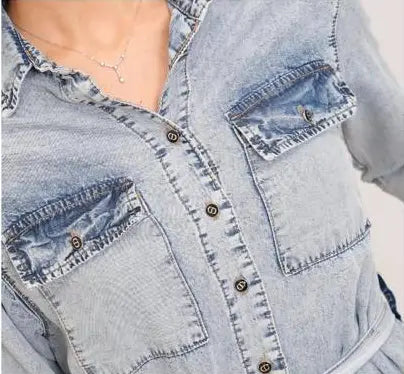 Nobello Light Wash Denim Dress 7021 Nobello