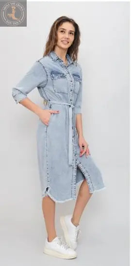 Nobello Light Wash Denim Dress 7021 Nobello