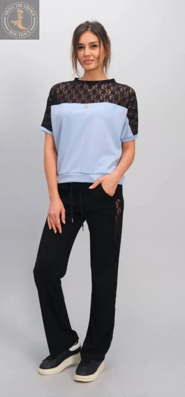 Nobello Pants Suit with Lace Inlay 0122 Nobello