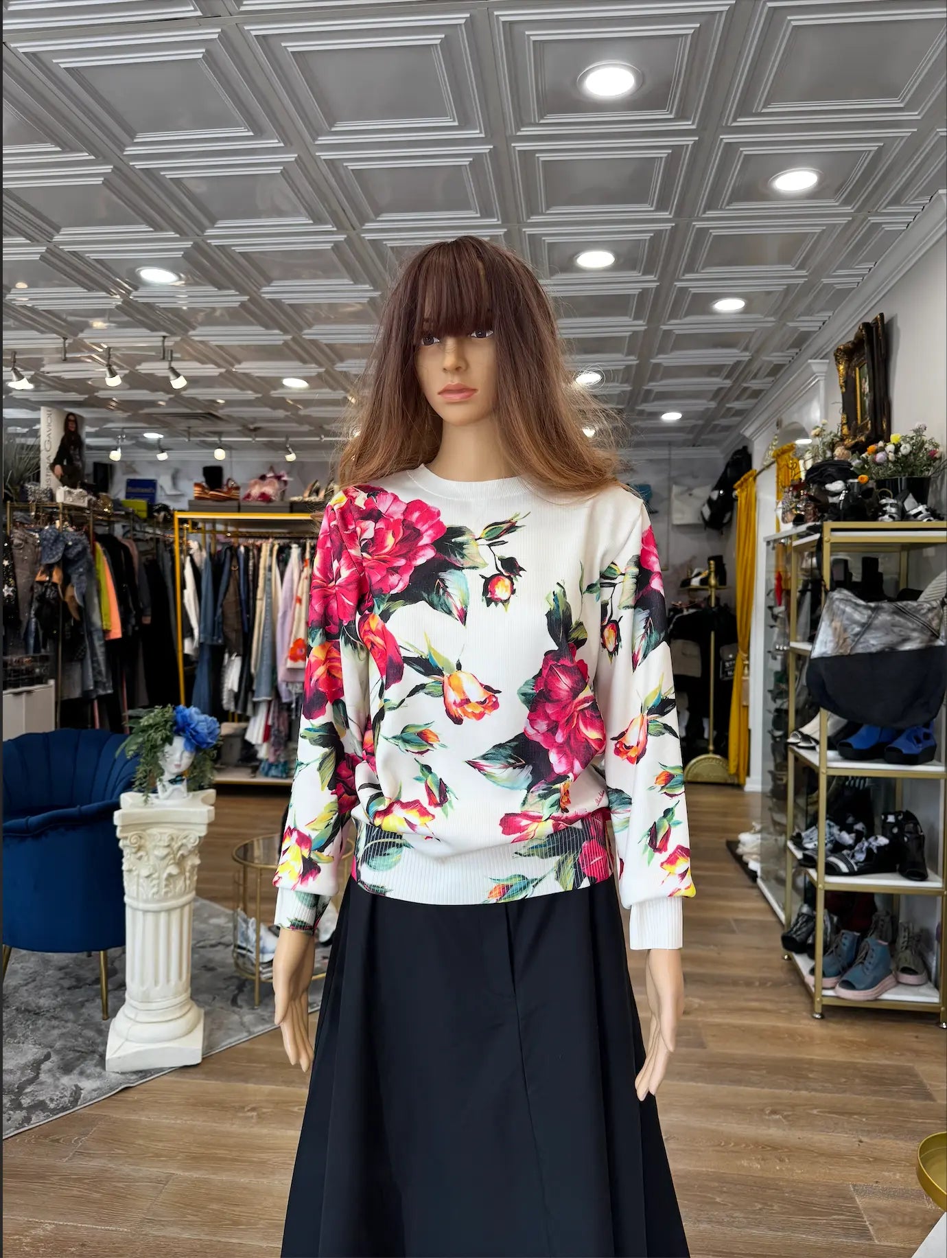 Nobello Peony Print Sweater – SKU 17487 Nobello