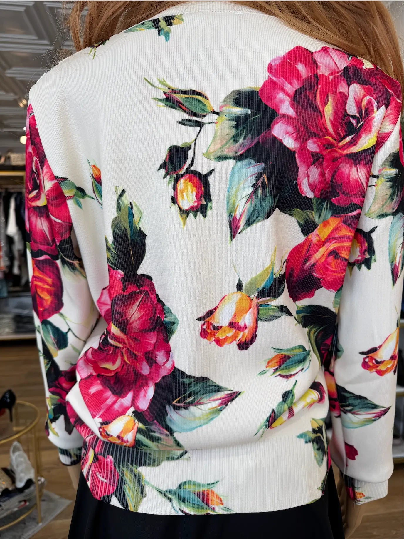 Nobello Peony Print Sweater – SKU 17487 Nobello