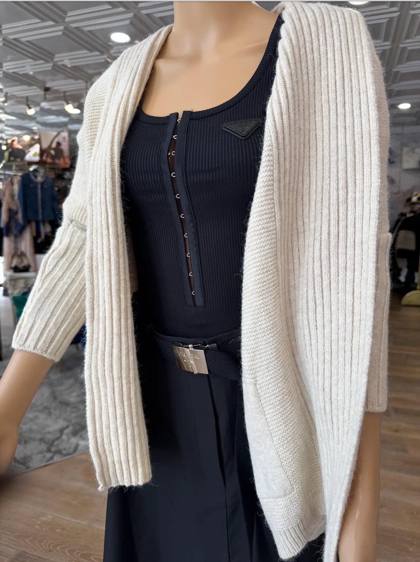 Nobello Ribbed Open-Front Cardigan – SKU 17475 Nobello