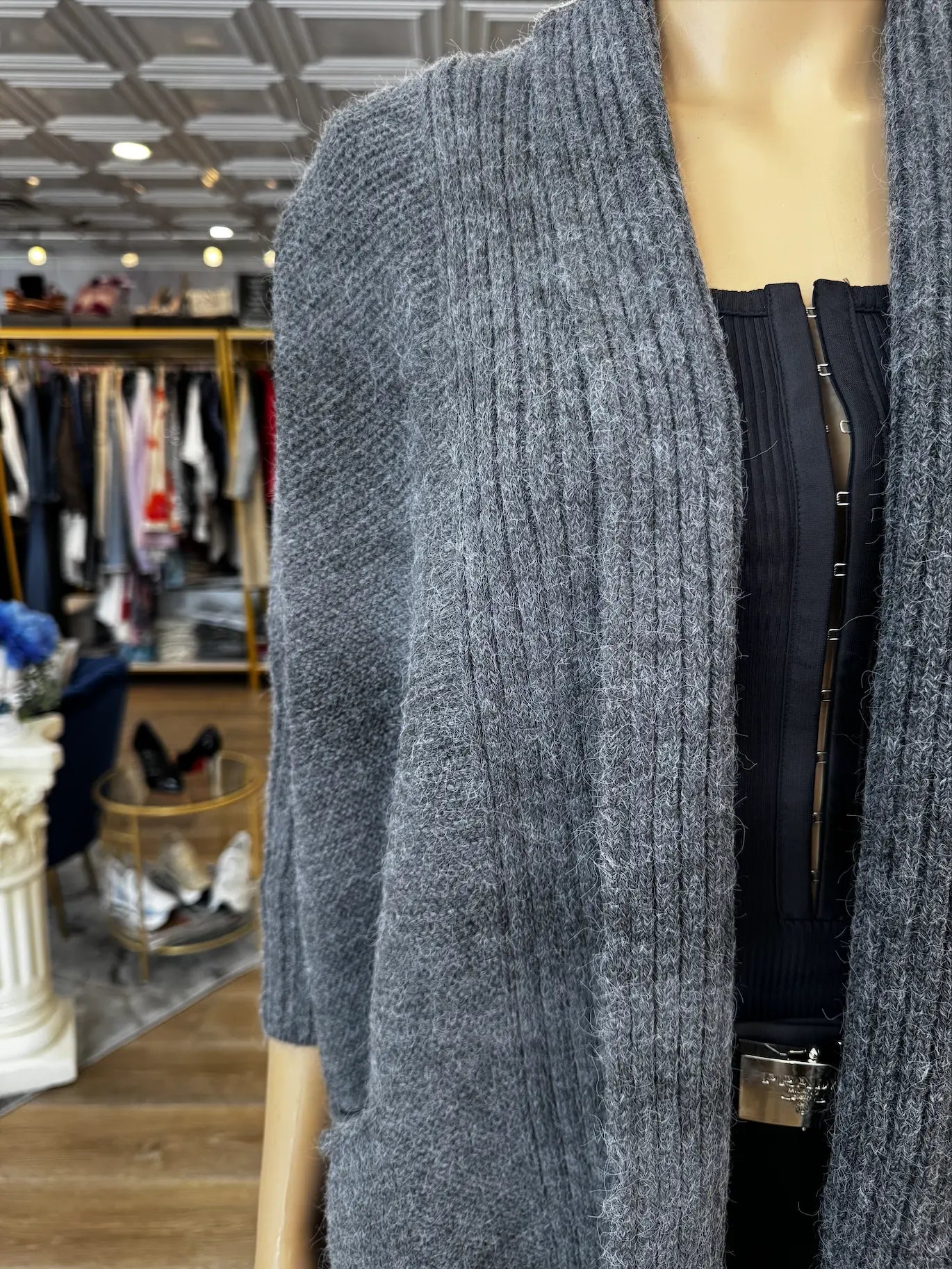 Nobello Ribbed Open-Front Cardigan – SKU 17475 Nobello