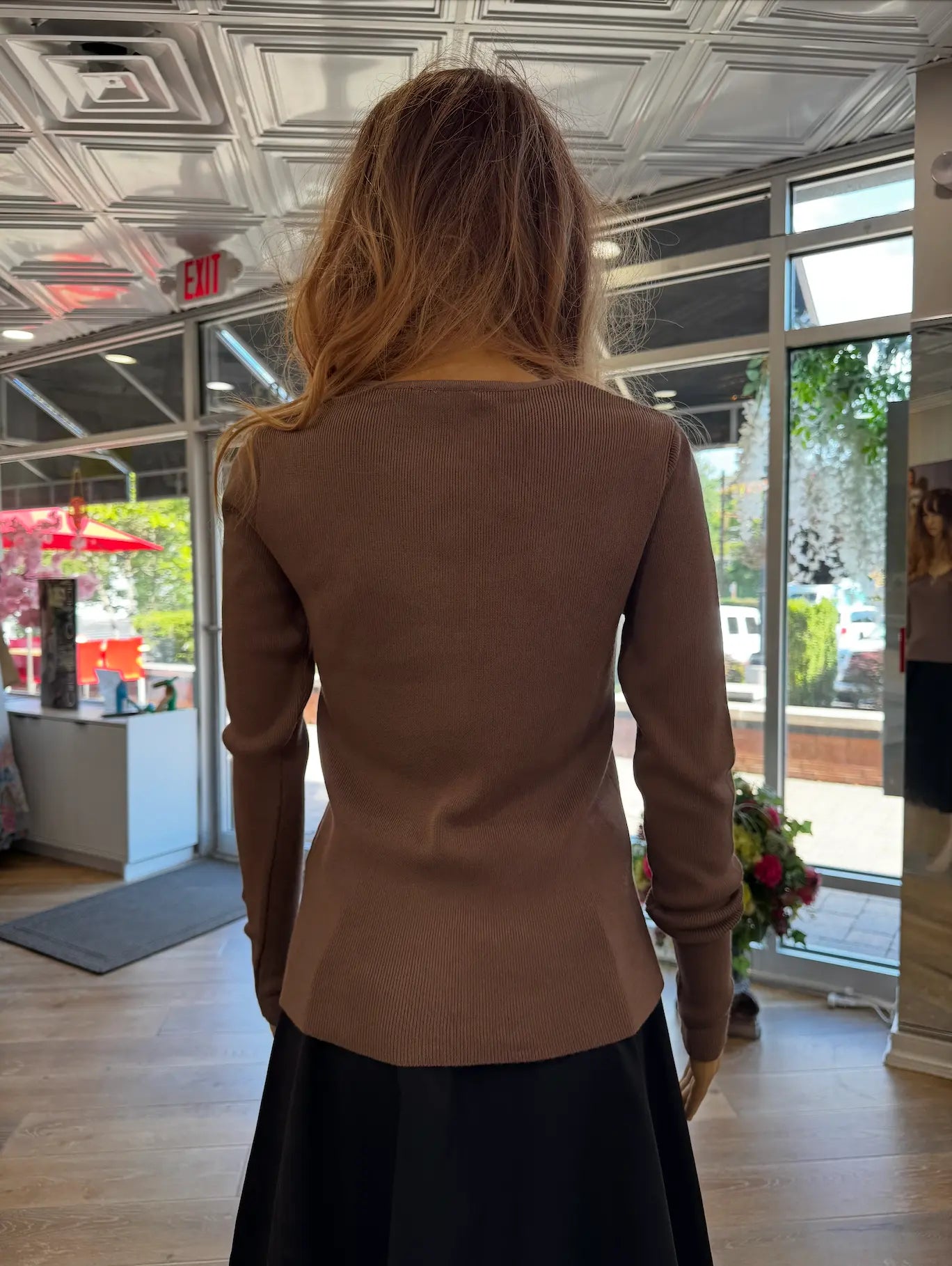 Nobello Sweater with Metal “V” Detail – SKU 1021V Nobello