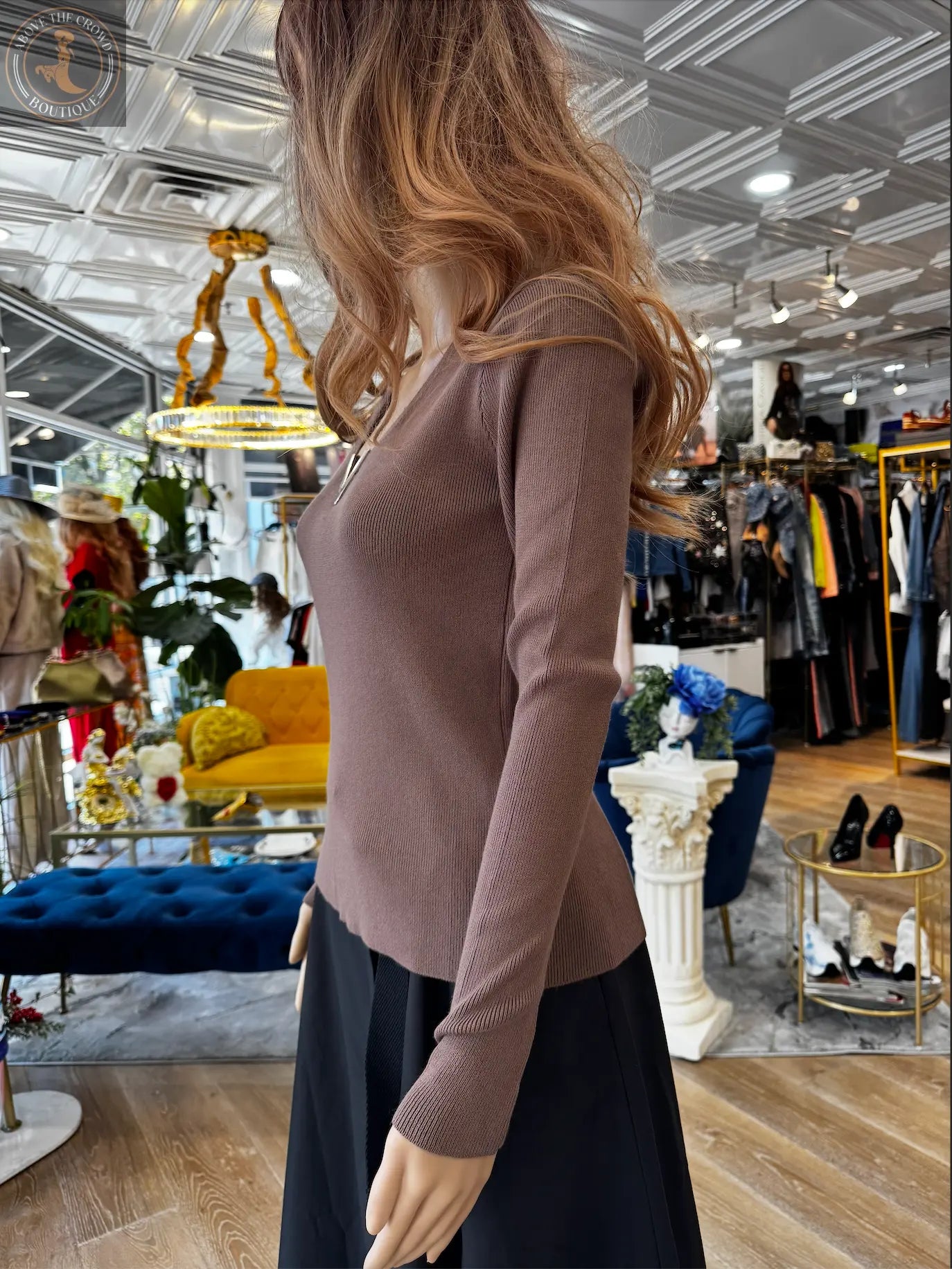 Nobello Sweater with Metal “V” Detail – SKU 1021V Nobello