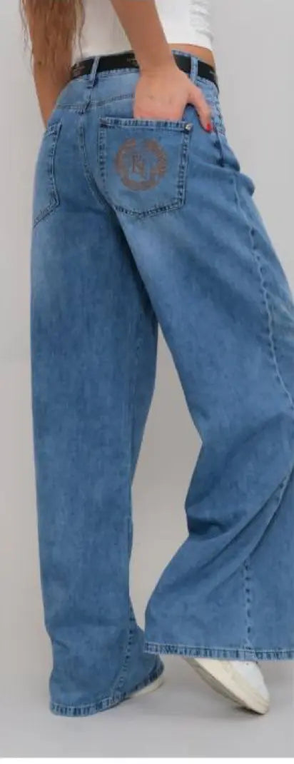 Nobello Wide Jeans Medium Wash Color 7018 Nobello