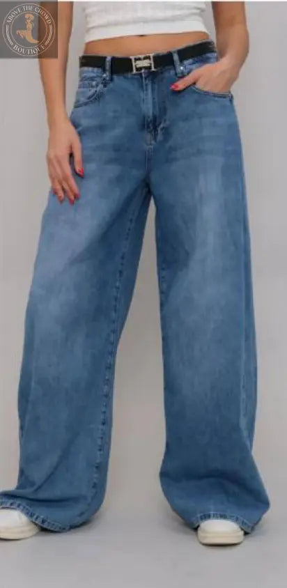 Nobello Wide Jeans Medium Wash Color 7018 Nobello