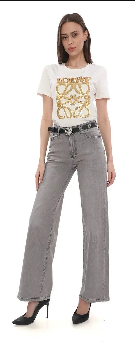 Nobello Women Bell Bottom Grey Jeans 5007 Nobello