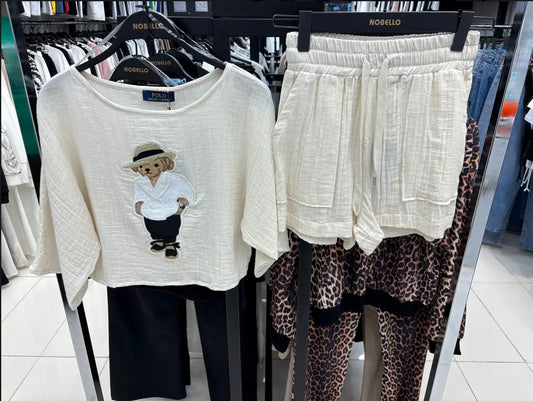 Nobello Women Summer Shorts Set with Bear 15004 Nobello