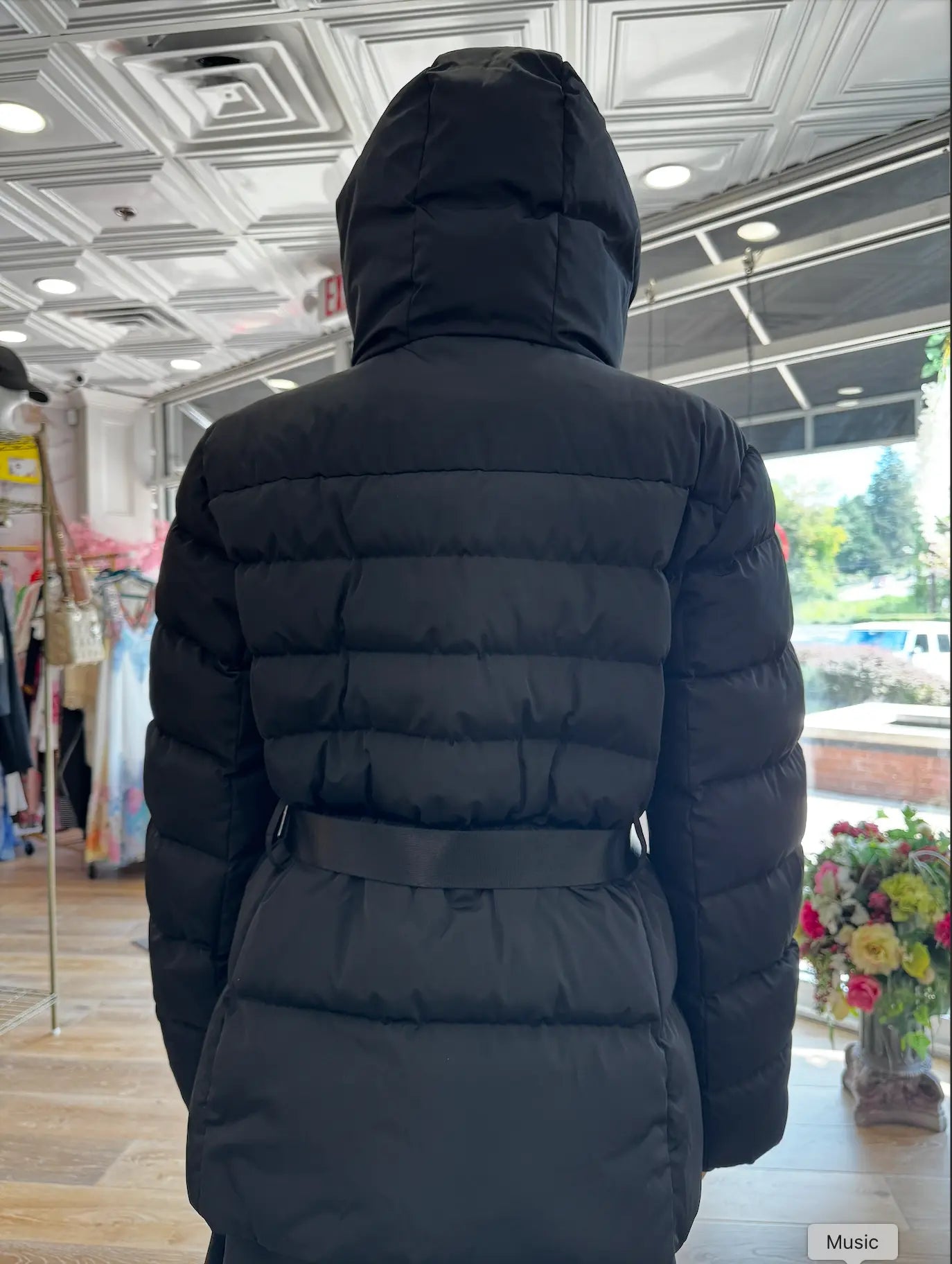 Nobello Women’s Belted Hooded Puffer Jacket – SKU 019 Nobello