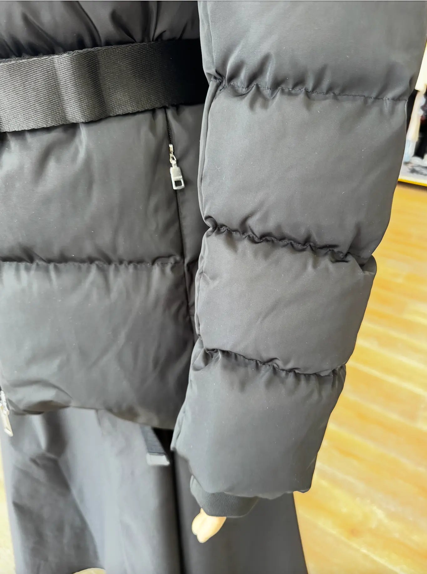 Nobello Women’s Belted Hooded Puffer Jacket – SKU 019 Nobello