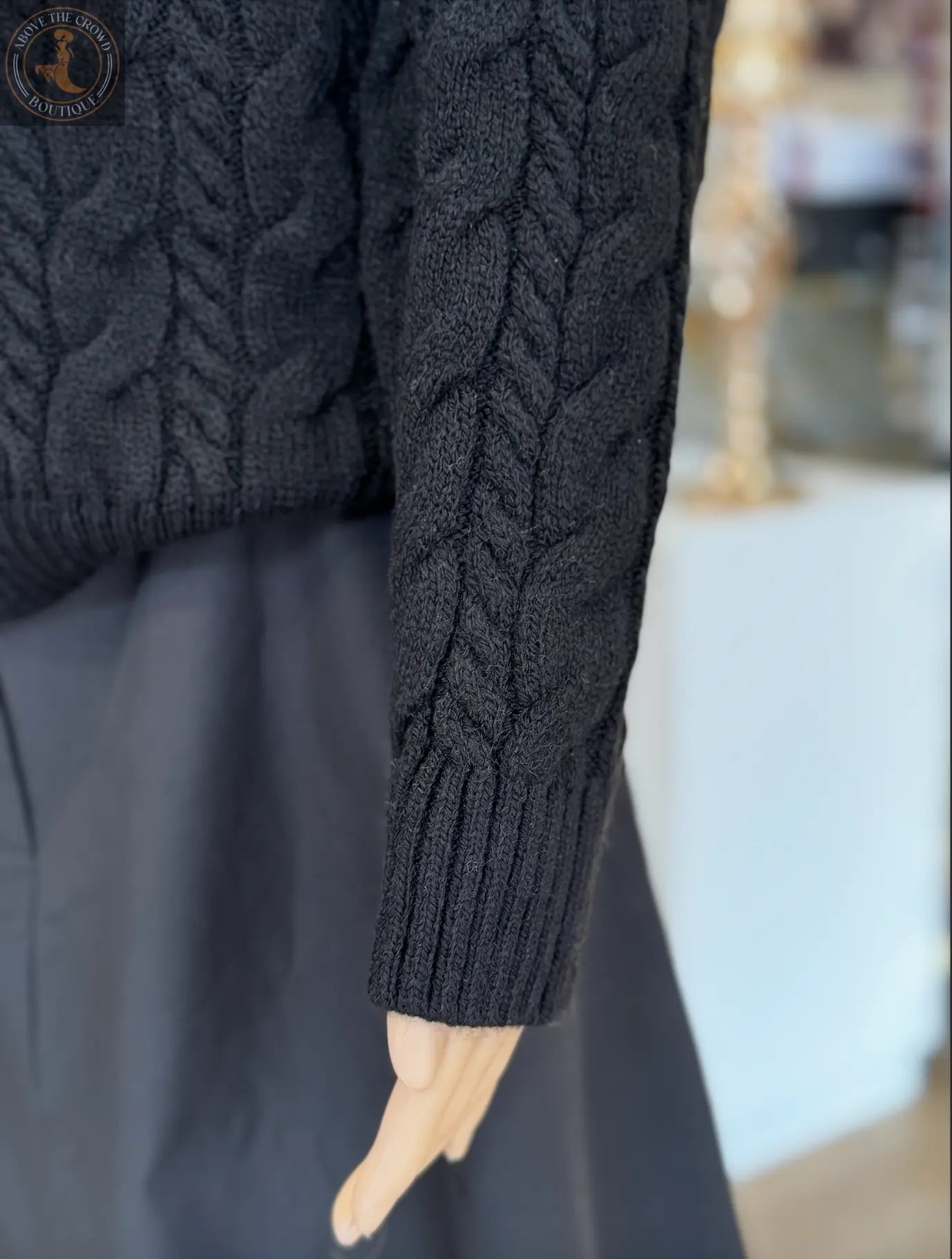 Nobello Women’s Cable-Knit Sweater with Pin Detail – SKU 17488 Nobello