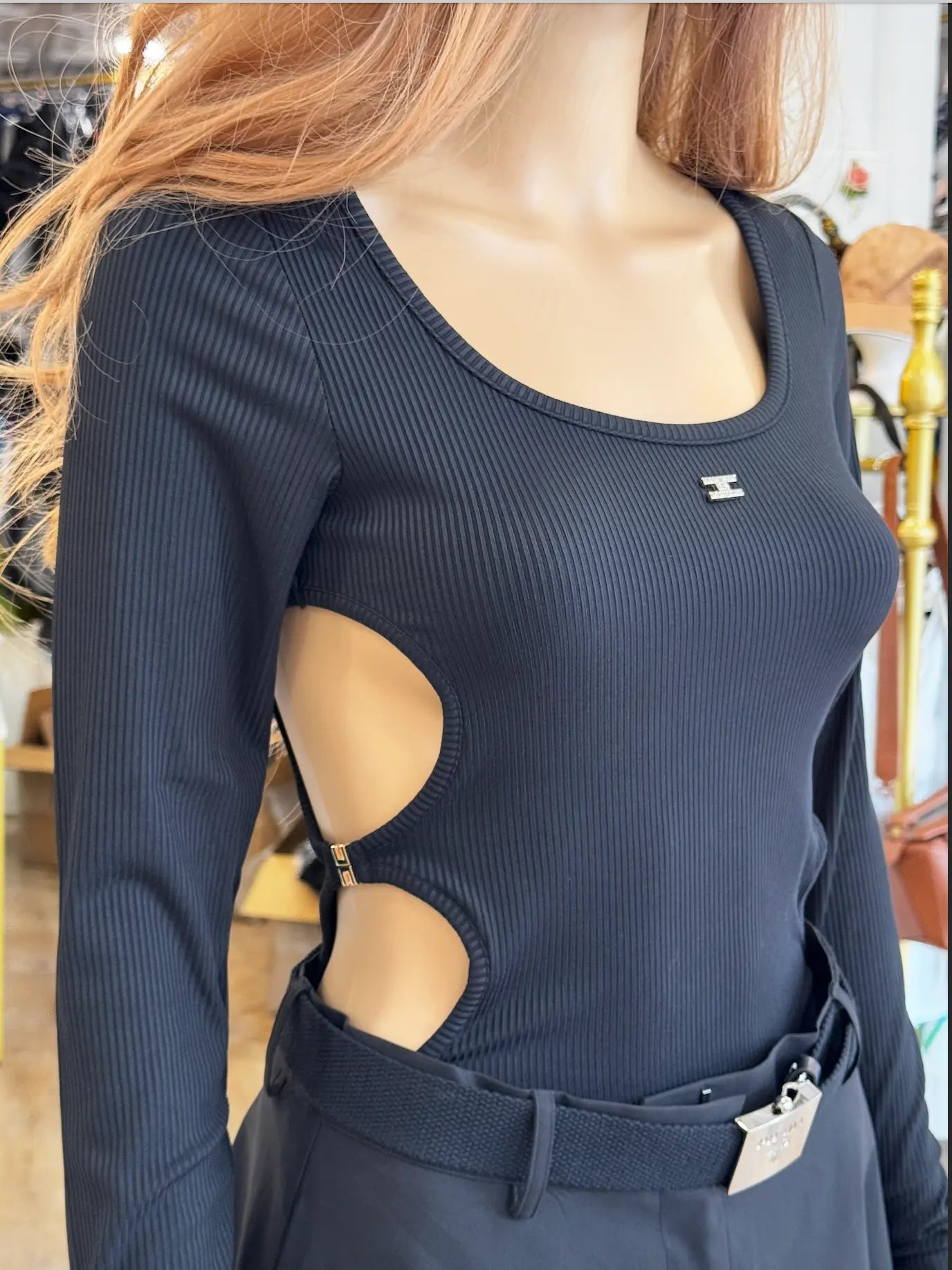 Nobello Women’s Cutout Long-Sleeve Bodysuit – SKU 5033 Nobello