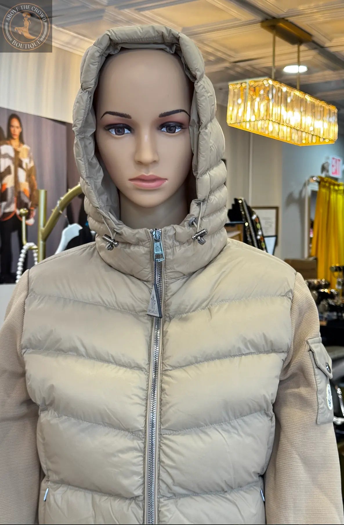 Nobello Women’s Hooded Puffer Jacket with Knit Sleeves – SKU 8103 Nobello