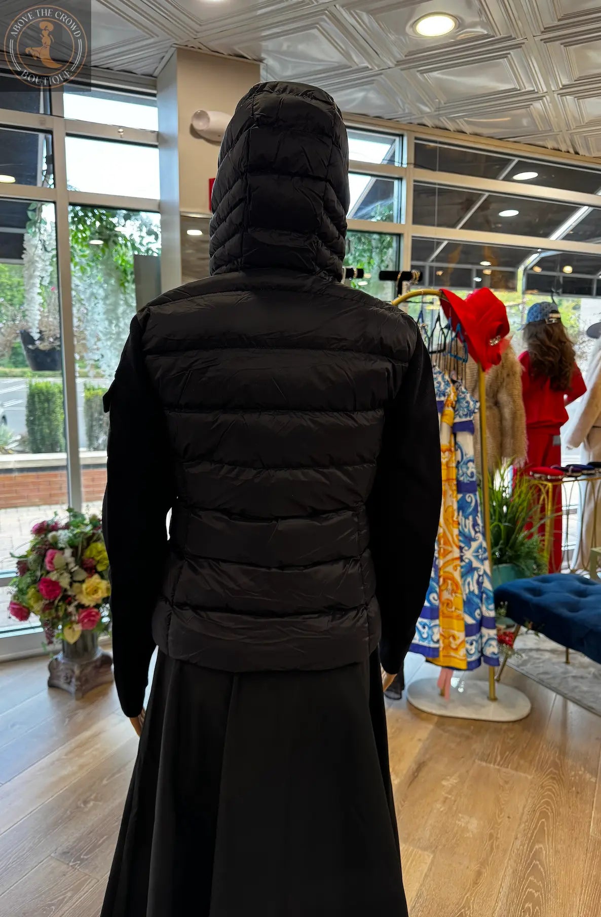 Nobello Women’s Hooded Puffer Jacket with Knit Sleeves – SKU 8103 Nobello