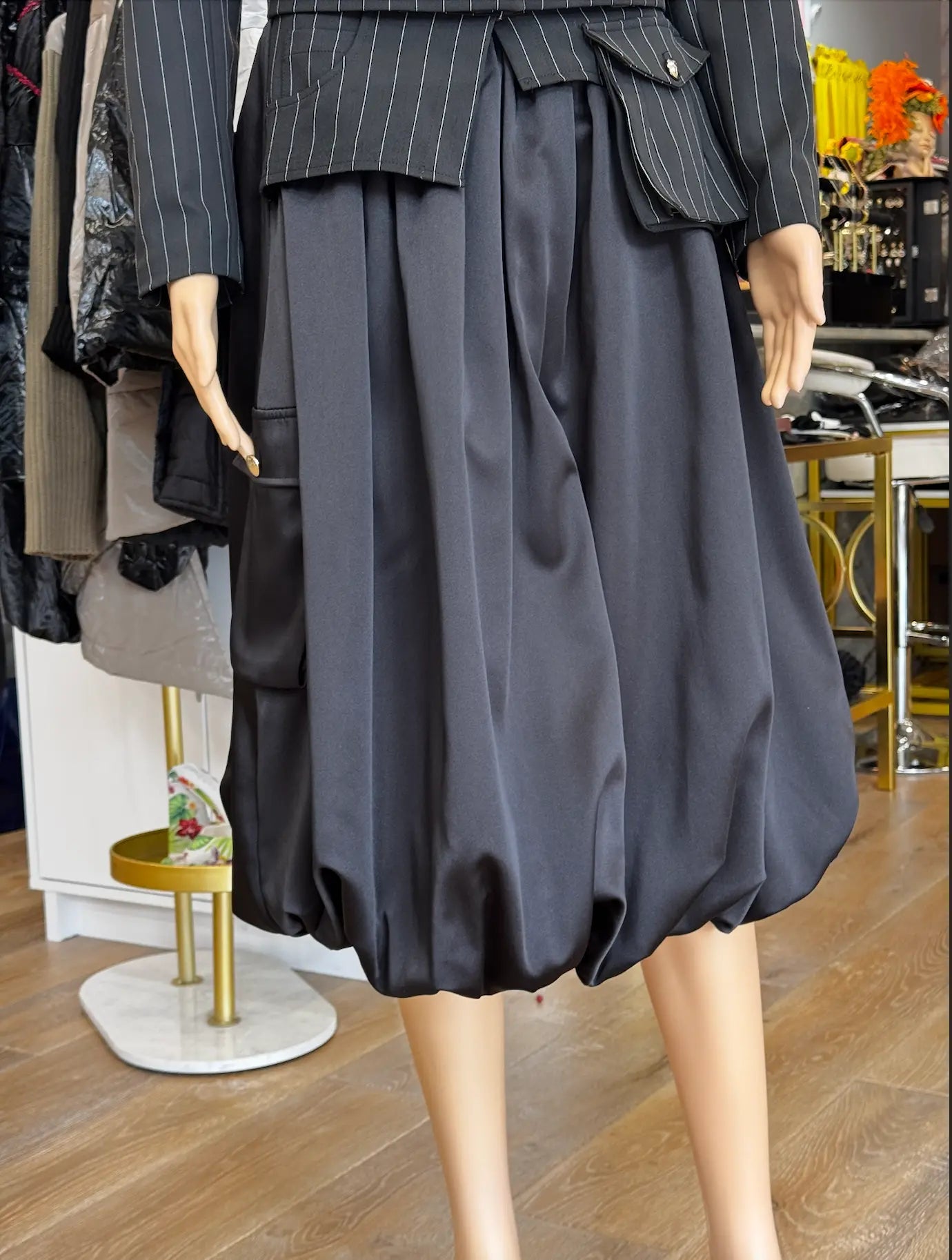 Nobello Women’s Pinstripe Jacket & Bubble Skirt Suit – SKU 15027 Nobello