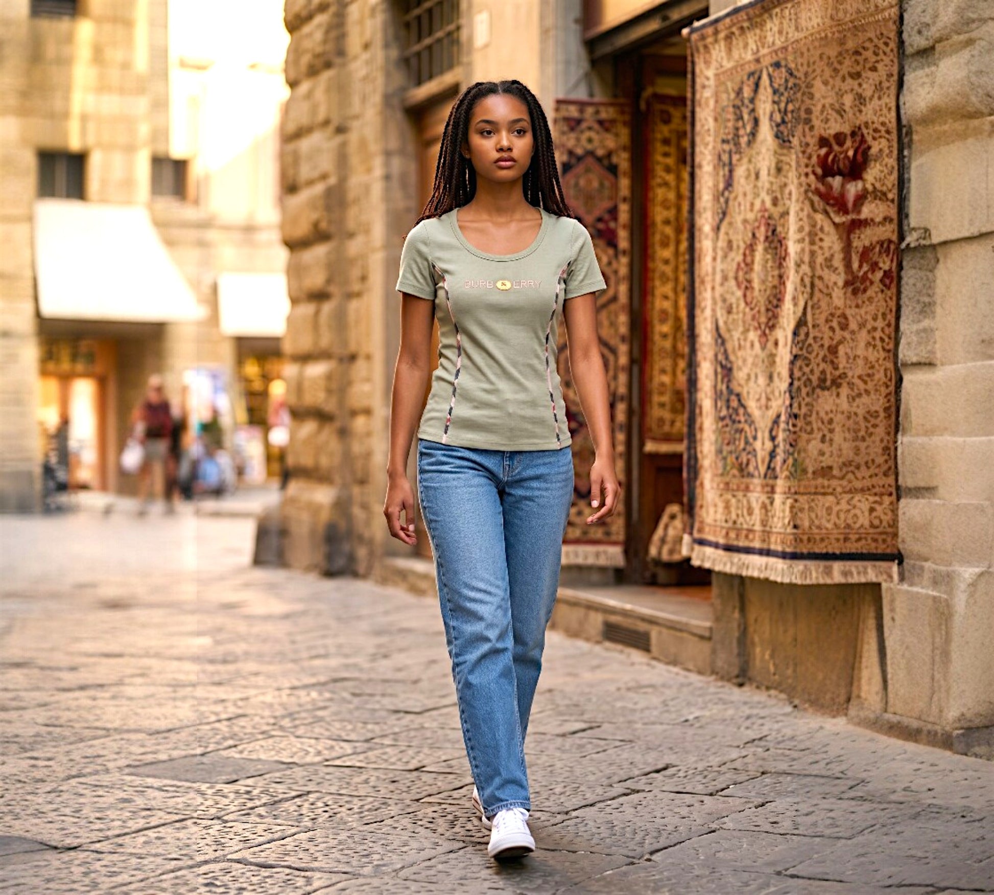 Nobello Ribbed Fitted Logo T-Shirt  -Above the Crowd Boutique