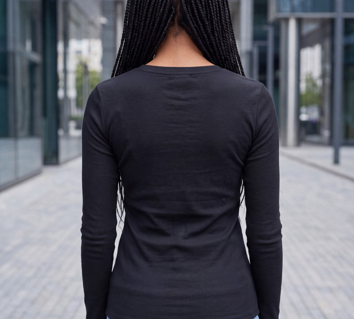 Long-Sleeve Scoop Neck T-Shirt with Equestrian-Inspired Chest Accent - Above the Crowd Boutique