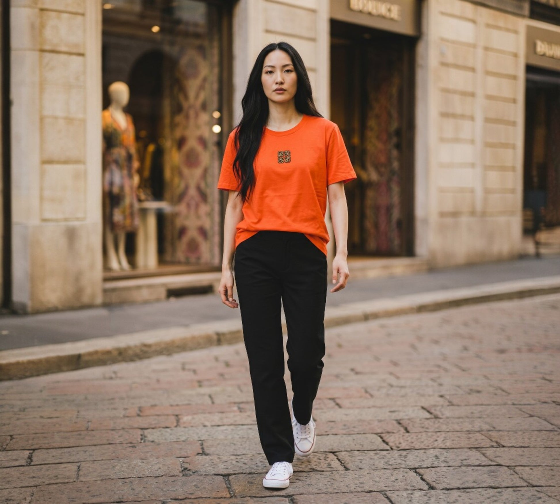 Minimalist Embroidered Cotton T-Shirt - Above the Crowd Boutique
