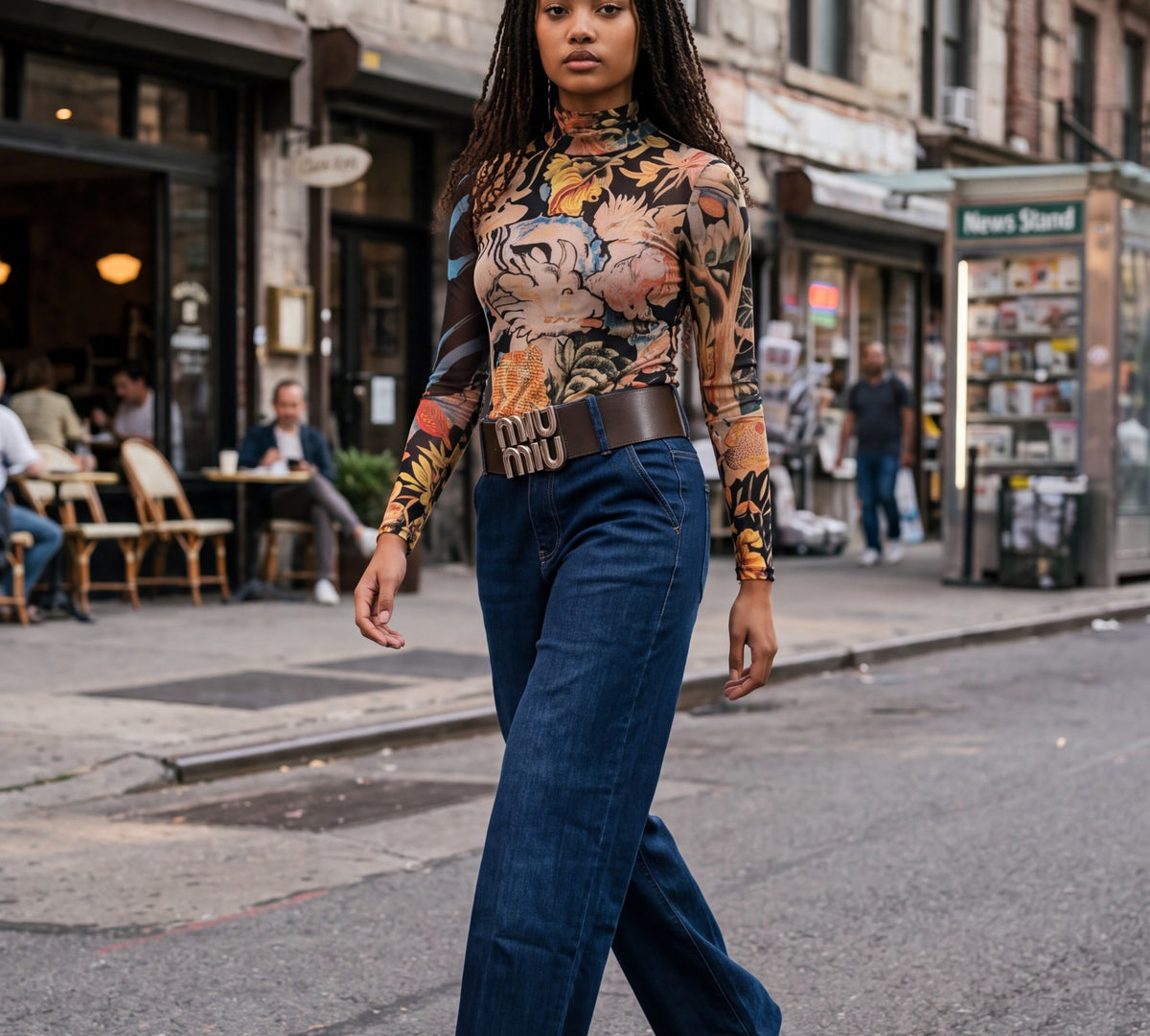 Dark Indigo High-Rise Wide-Leg Tailored Jeans - Above the Crowd Boutique