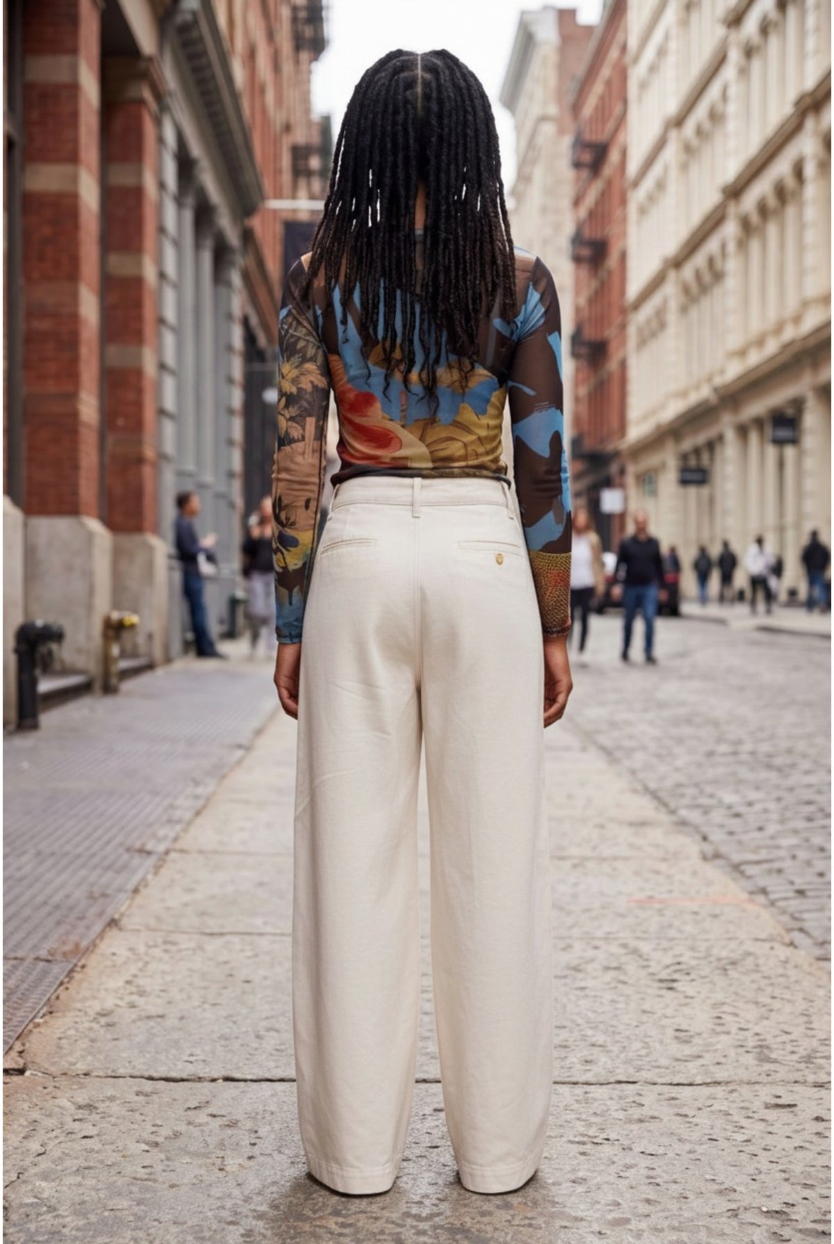 Ivory High-Rise Extra Wide-Leg Jeans with Tailored Pleats - Above the Crowd Boutique